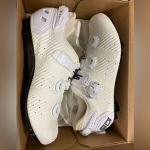 Sidi Draco 2S White Carbon SRS sole MTB cycling shoes size 40